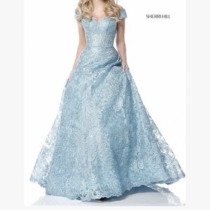 Blue (metallic blue) Sherri Hill ball gown